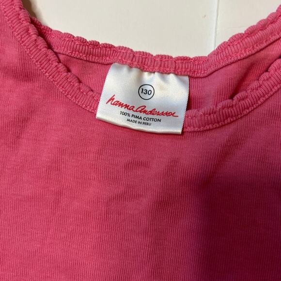 Hanna Andersson 100% Pima Cotton Berry Pink Top 130 - Picture 3 of 5